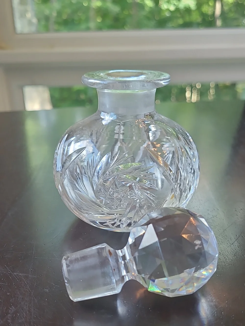 American brilliant Period Cut Glass Bottle With Stopper